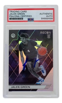 Jalen Green Signed Houston Rockets 2021 Panini Recon Rookie Card #124 PSA/DNA - Image 1 of 2