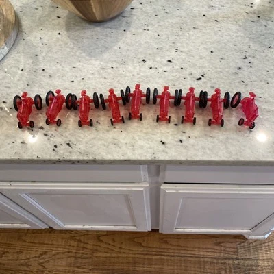 Lot 9 RED TRACTOR PLASTIC  CHRISTMAS LIGHT COVERS ONE WHEEL MISSING  - Image 1 of 4