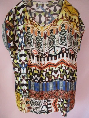 Tunique CHRISTINE LAURE imprimé ethnique-Taille 46 Neuve - Photo 1/4