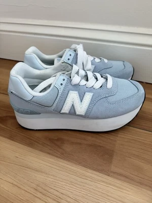 Женские замшевые кроссовки New Balance 574 Juniper размер 8 синие - Изображение 1 из 4