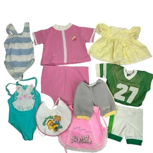 Vtg Cabbage Patch Coleco Frilly Dress Football Jersey Swimsuit Bib Cotton Tail - Picture 1 of 18