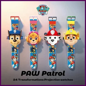 Paw Patrols Proyección 3D Reloj Digital Perro Marshall Escombros Skye Persecución Niño Regalo - Imagen 1 de 26