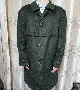 70er Vintage Lord Tiroler Loden Wolle Alpaka olivgrün Gürtel Übermantel 48R - Bild 1 von 13