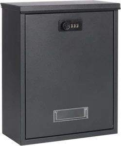 Locking Mailbox Wall Mount Combination Lock Drop Box Large Capacity - Picture 1 of 12