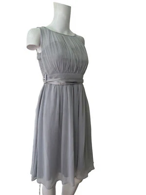 DOROTHY PERKINS Party Dress Size Small 8 Grey Chiffon Belt Occasion Womens EU36* - Image 1 of 4