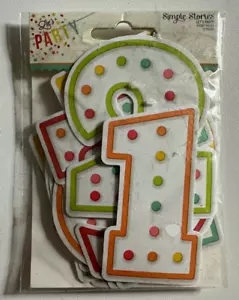 Simple Stories Let's Party Pocket Pieces-2 Designs Each Number 0-9 - Picture 1 of 2