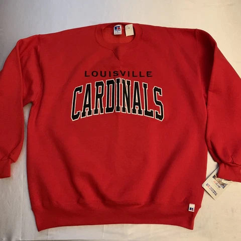 NWT Vintage Louisville Cardinals UofL Russell Sweatshirt Red Size XL 80s 90s New Cover