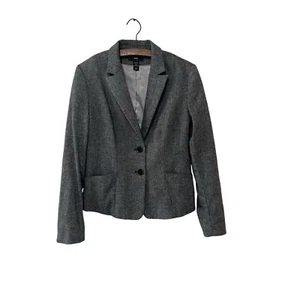 H&M Jacket Womens 12 Gray Lined Urban Modern Classic Fit Academia Corpcore - Picture 1 of 10