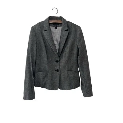 Chaqueta H&M Mujer 12 Gris Forrada Urbana Moderna Calce Clásico Academia Corpcore Foto 1 de 4