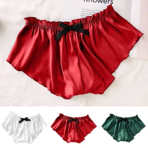 Lady Silk Satin Briefs Ruffle Edge Panties Underwear Knickers Lingerie Sleepwear - Picture 1 of 31