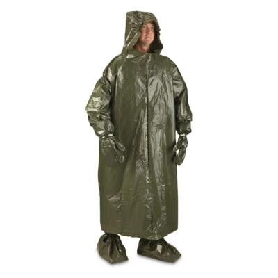 1 Czech Army Surplus Chem Suit Poncho Boot/Leggings Hood Glove+1 US Glove&Goggle - Image 1 of 2