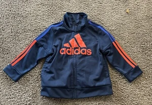 Adidas Navy Blue Jersey Jacket Boys 12M - Picture 1 of 4