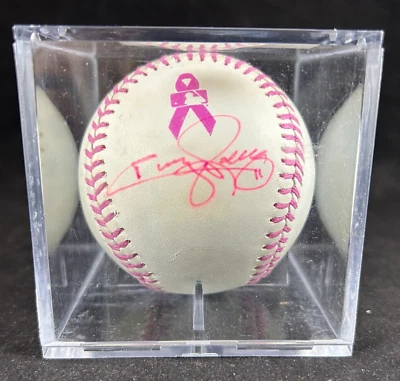 JIMMY ROLLINS RAWLINGS OML PINK AUTOGRAPHED SIGNED MOTHERS DAY BASEBALL JSA COA - Image 1 of 4