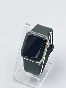 Apple Watch Series 6 40mm Gold Stainless Steel Gehäuse Grün Armband Cellular Uhr