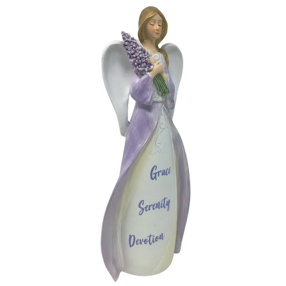 Nueva Figura ÁNGEL LAVANDA DEVOCIÓN GRACIA PÚRPURA Figura Estatua 10" Foto 1 de 1