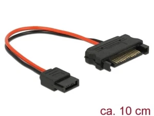 Câble Power SATA 15 Broches Mâle vers Power Slim SATA 6 Broches Femelle 10 cm, Delock [8 - Photo 1/1