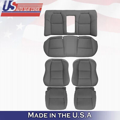 2004 Fits Acura TL Front & Rear Top & Bottom 6PCS Perforated Leather Covers Gray - Image 1 of 4