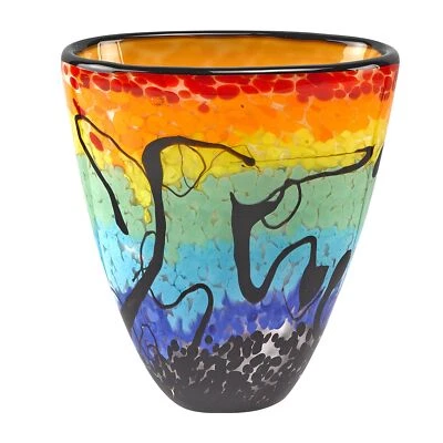 75 Mouth Blown Art Glass Oval Vase - Image 1 of 4
