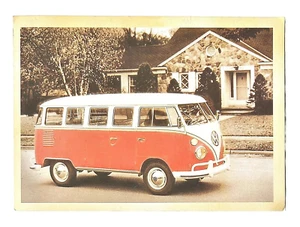 Classic Red Volkswagen Van • Chrome White Border Divided Back - Picture 1 of 2