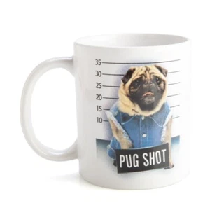 Pug Shot Novelty Dog Mug - Foto 1 di 4