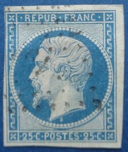 France oblitéré, n°10, 25c bleu, prince-président Louis-Napoléon, 1852
