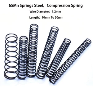 65Mn Steel Compression Springs - 1.2mm Wire, 10mm-50mm Length, OD 6mm-20mm - Picture 1 of 9