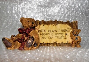 Boyd's Bears Bearstone Collectibles Standing Plaque Sign Bears & Hares You Can T - Picture 1 of 3