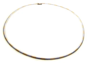 Exclusivo collar mujer oro auténtico 585 bicolor mate 14kt oro amarillo - Imagen 1 de 4