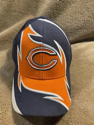 90-е винтажные Chicago Bears Reebok акула зуб шляпа NFL регулируемый уникальный узор  - Изображение 1 из 4