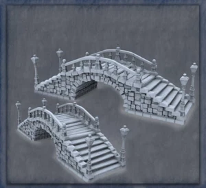 Medieval architecture - Market Town - Bridge - 28mm or 32mm Scale D&D, Wargaming - Picture 1 of 6
