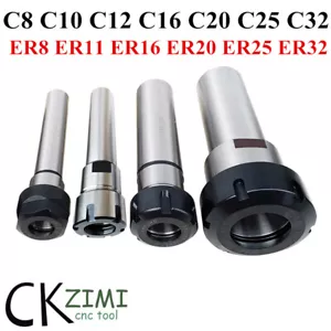 C8 C10 C12 C16 C20 C25 C32-ER8 ER11 ER16 ER20 ER25 ER32 CNC Chuck Milling Rod - Foto 1 di 11
