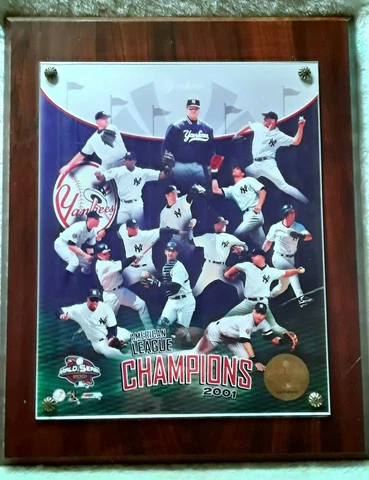 2001 New York Yankees 8×10 American League Champs Photo Plaque Clemens Jeter Cover