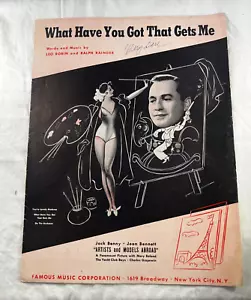 Partituras de colección 1938 What Have You Got That Gets Me Jack Benny Paramount - Imagen 1 de 2