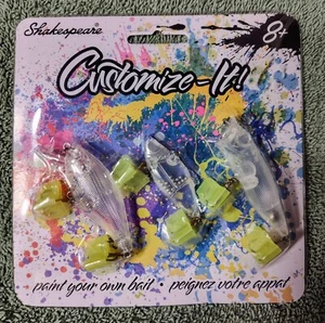 Shakespeare Customize-It! Paint Your Own Bait Fishing Lures  Fish Catching Baits - Picture 1 of 2