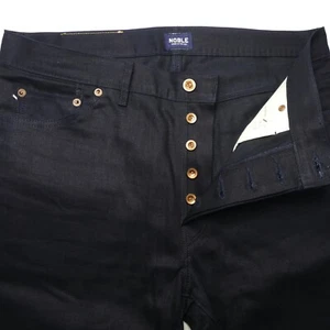 NOBLE Truman Hand Made USA Cone Mills Selvedge Denim Deep Navy Truman Jeans 34 - Picture 1 of 13