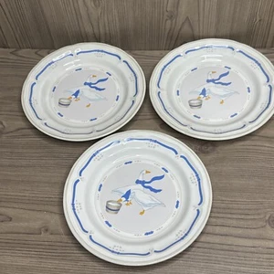 Vintage 1987 Newcor Stoneware Country Goose Plates 7.5” 3 Piece - Picture 1 of 4