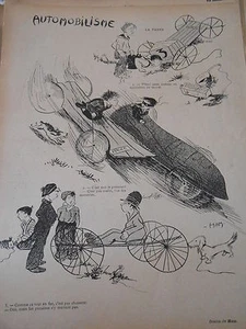 Automobilisme dessin de Ham 1904 Original Art Print - Picture 1 of 1