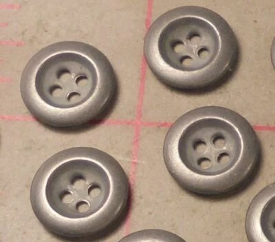 1,440 vintage 4 hole deep set metal buttons matte silver 5/8" - Image 1 of 4