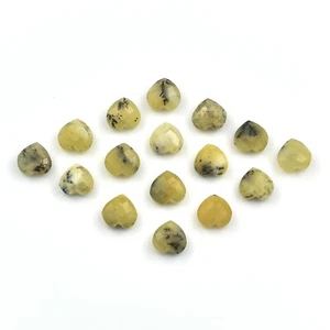 10 mm Dendrite Jasper Hand Carving Heart Shape 5 Pieces Gemstone Lot For Jewelry - Picture 1 of 7