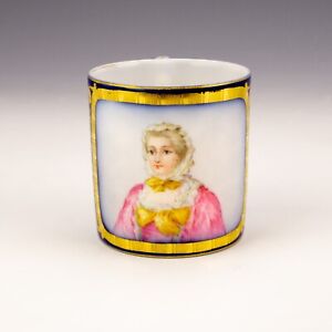 Antique Sevres Porcelain - Hand Painted Marie De Leczinska Cup