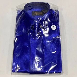Boys Retro Nights Royal Blue Long Sleeve Dress Shirt W/Tie NEW - Picture 1 of 3