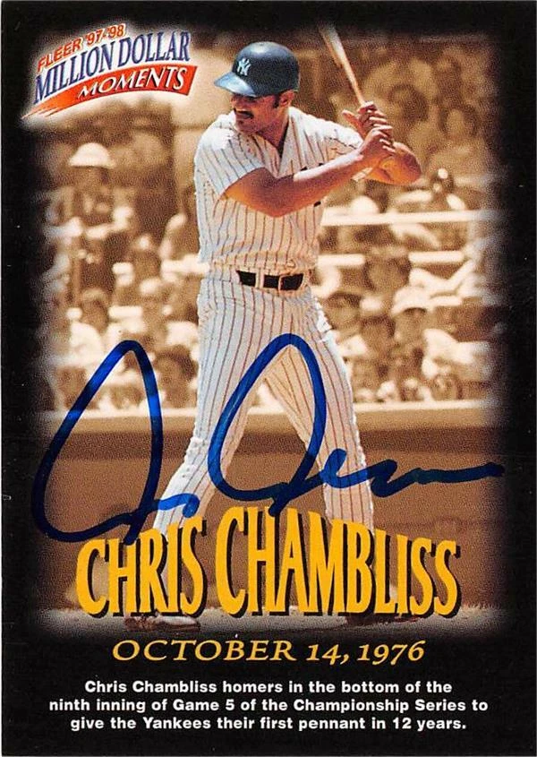 Chris Chambliss autographed Baseball Card 1998 Fleer Million Dollar Moments #37 - Image 1 of 1