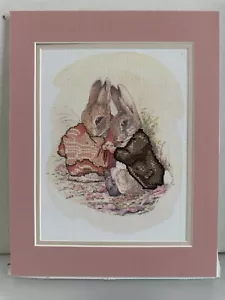 Benjamin bunny and Peter rabbit Completed Crossstitch double matted baby nursery - Picture 1 of 6
