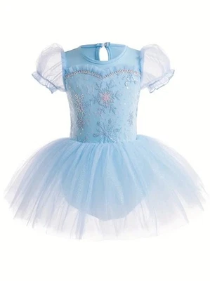 NEW Princess Elsa Frozen Tutu Romper Leotard Dress Girls Costume - Image 1 of 4