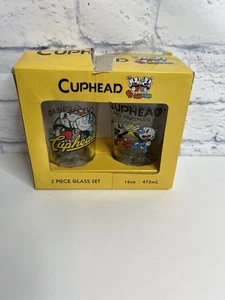 Cuphead und Mugman Pint Glas 2er Set 16oz 473ml Klar Neu Funko Loungefly - Bild 1 von 16