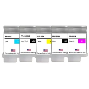 Cartucho de tinta compatible para Canon PFI-102 2 negro / 3 colores - EE. UU. - Imagen 1 de 2