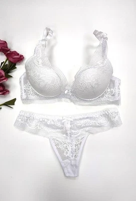 Ensemble Lingerie - Femme - Soutien Gorge - String - Blanc - Jupiter - Bonnet C - Photo 1/4