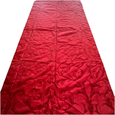 Designer Silk Damask Fabric Dark Red Burgundy Filigree Lg Showroom Panel - Image 1 of 4