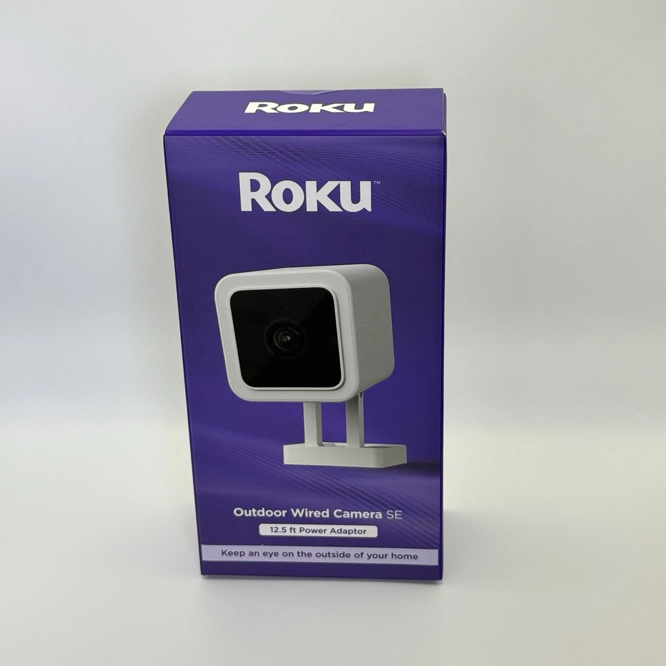 Roku Outdoor Wired Camera SE w/ 12.5FT Power Adapter Security Camera ModelCW2005 - Image 1 of 1