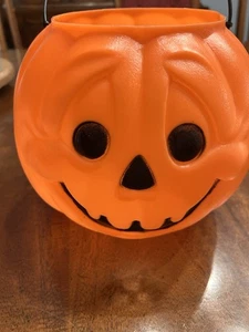 Vintage 80er Halloween Blasform Jack-O-Laterne Kürbis Süßigkeiten Eimer allgemein Schaumstoff - Bild 1 von 10